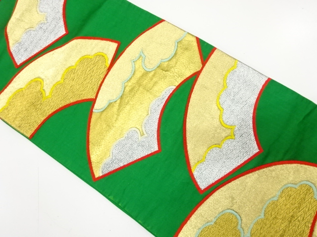 アンティーク　地紙に雲模様織り出し袋帯（材料）